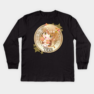 Chibi Leo Kids Long Sleeve T-Shirt